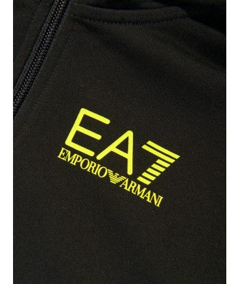 EA7 Emporio Armani Boys Zip Up Top in Black en stock