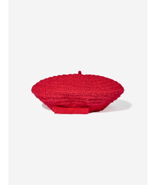 Self Portrait Girls Knitted Beret in Red rembourrage situé sous