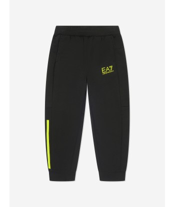 EA7 Emporio Armani Boys Logo Joggers in Black JUSQU'A -70%! 