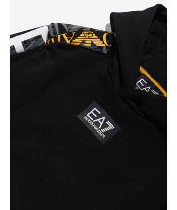 EA7 Emporio Armani Boys Graphic Sleeve Hoodie in Black shop