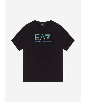 EA7 Emporio Armani Boys Iridescent Logo T-Shirt in Black prix