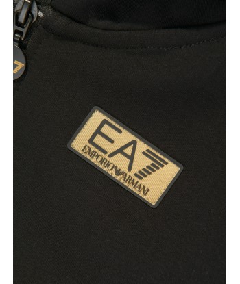 EA7 Emporio Armani Boys Gold Label Zip Up Top in Black acheter