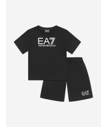 EA7 Emporio Armani Boys Logo Short Set in Black votre