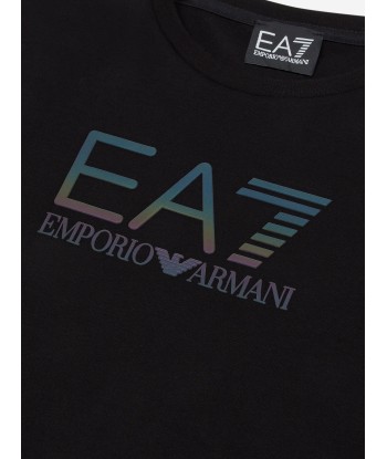 EA7 Emporio Armani Boys Iridescent Logo T-Shirt in Black prix