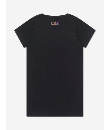 EA7 Emporio Armani Girls Logo T-Shirt Dress in Black commande en ligne