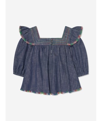 Zimmermann Girls Alight Denim Blouse in Blue prix