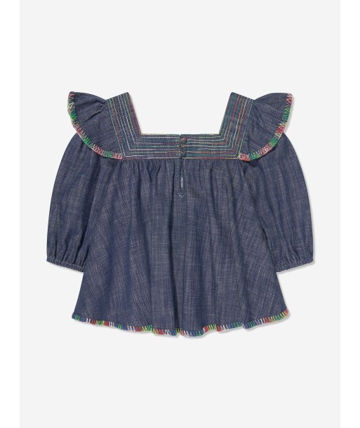 Zimmermann Girls Alight Denim Blouse in Blue prix