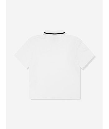 EA7 Emporio Armani Boys Logo Polo Shirt in White Venez découvrir notre 