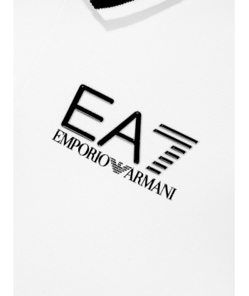 EA7 Emporio Armani Boys Logo Polo Shirt in White Venez découvrir notre 