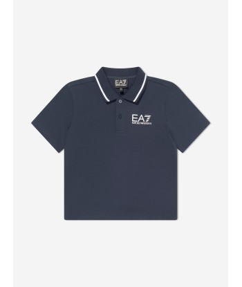 EA7 Emporio Armani Boys Logo Polo Shirt in Navy s'inspire de l'anatomie humaine