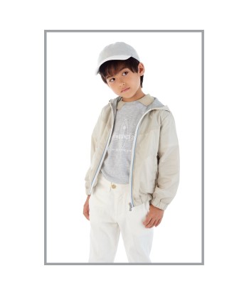 Eleventy Boys Hooded Zip Up Jacket in Beige prix pour 