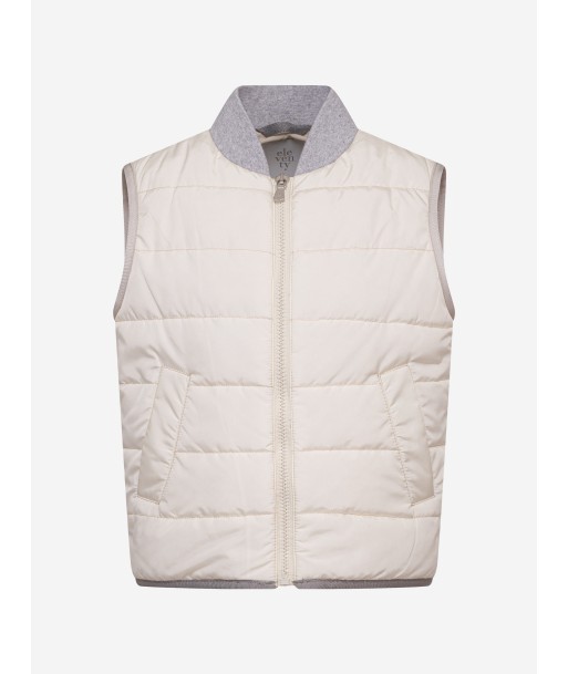 Eleventy Boys Padded Gilet in Ivory acheter