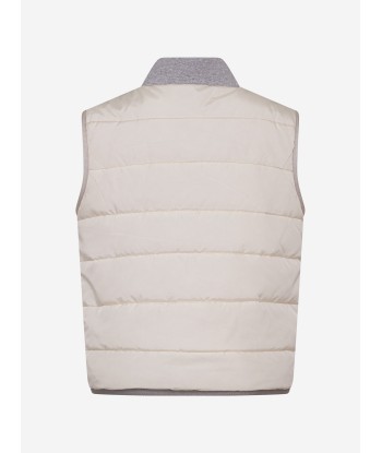 Eleventy Boys Padded Gilet in Ivory acheter