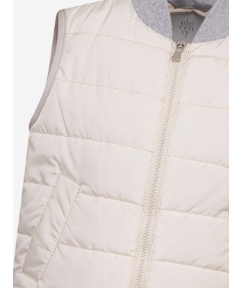 Eleventy Boys Padded Gilet in Ivory acheter