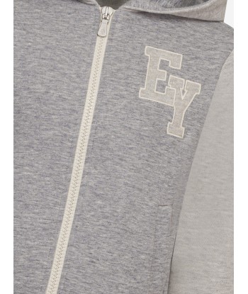 Eleventy Boys Logo Zip Up Top in Beige pour bénéficier 