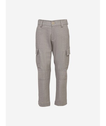 Eleventy Boys Cargo Trousers in Grey le concept de la Pate a emporter 