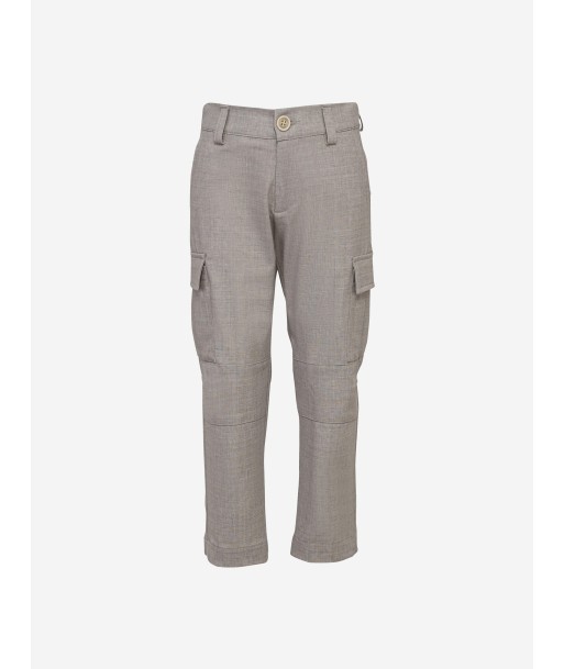 Eleventy Boys Cargo Trousers in Grey le concept de la Pate a emporter 