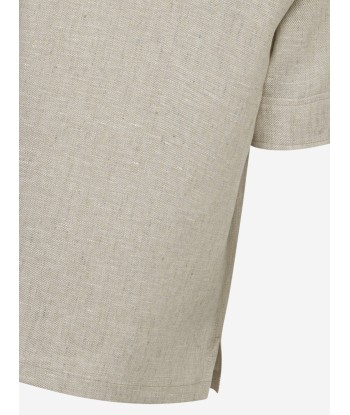 Eleventy Boys Linen Pocket Shirt in Beige pour bénéficier 