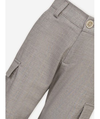 Eleventy Boys Cargo Trousers in Grey le concept de la Pate a emporter 