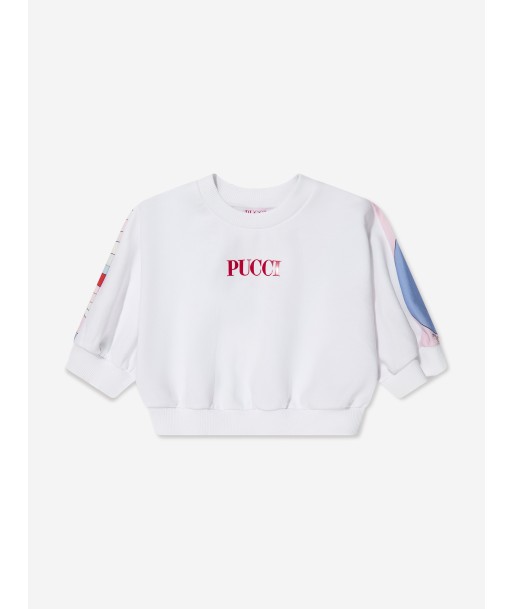 Pucci Girls Logo Sweatshirt in Ivory Les magasins à Paris et en Île-de-France