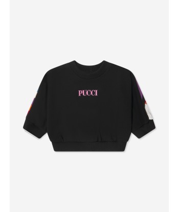 Pucci Girls Logo Sweatshirt in Black la chaussure