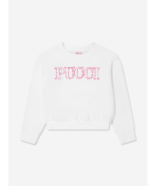 Pucci Girls Logo Sweatshirt in White le concept de la Pate a emporter 