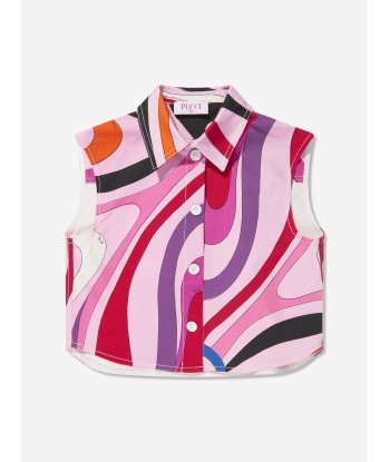 Pucci Girls Sleeveless Blouse in Multicolour Les êtres humains sont 