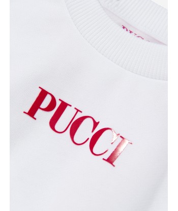 Pucci Girls Logo Sweatshirt in Ivory Les magasins à Paris et en Île-de-France