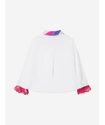 Pucci Girls Georgette Shirt in White paiement sécurisé