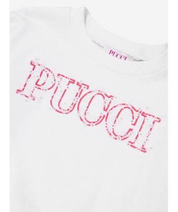 Pucci Girls Logo Sweatshirt in White le concept de la Pate a emporter 