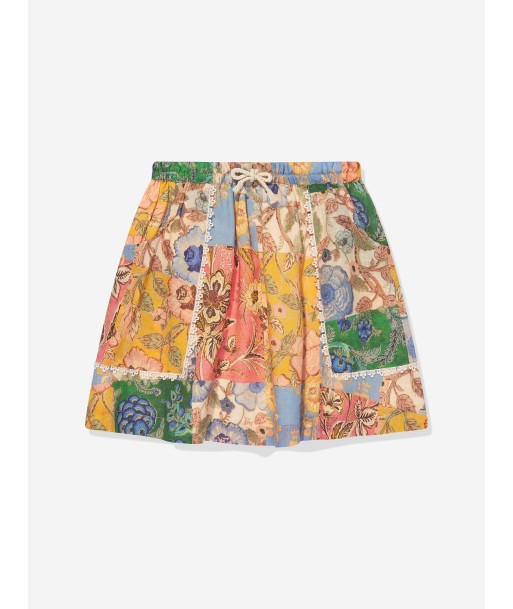 Zimmermann Girls Floral Patch Junie Skirt in Multicolour shop