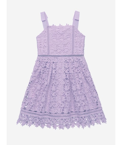 Self Portrait Girls Sleeveless Lace Dress in Purple Profitez des Offres !