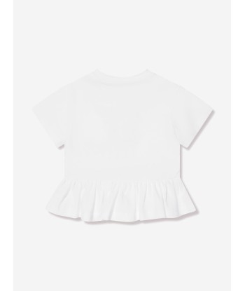 Pucci Baby Girls Peplum T-Shirt in White de l' environnement