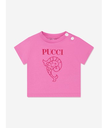 Pucci Baby Girls Fish Logo T-Shirt in Pink Véritable concentré