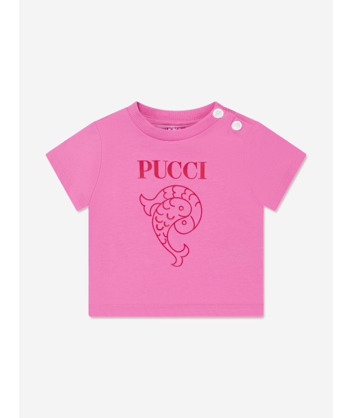 Pucci Baby Girls Fish Logo T-Shirt in Pink Véritable concentré