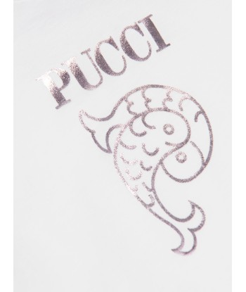 Pucci Baby Girls Peplum T-Shirt in White de l' environnement