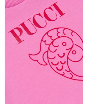 Pucci Baby Girls Fish Logo T-Shirt in Pink Véritable concentré