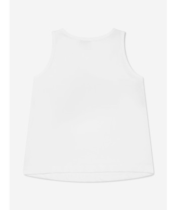 Pucci Girls Sleeveless Logo Top in Ivory Les magasins à Paris