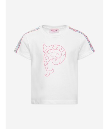 Pucci Girls Fish Logo T-Shirt in Ivory outlet