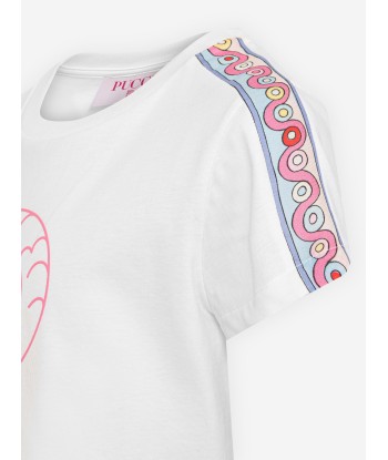 Pucci Girls Fish Logo T-Shirt in Ivory outlet