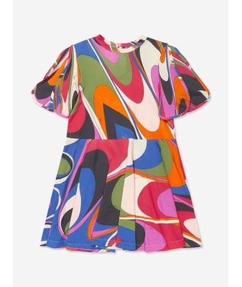 Pucci Girls Onde Print Dress in Multicolour outlet