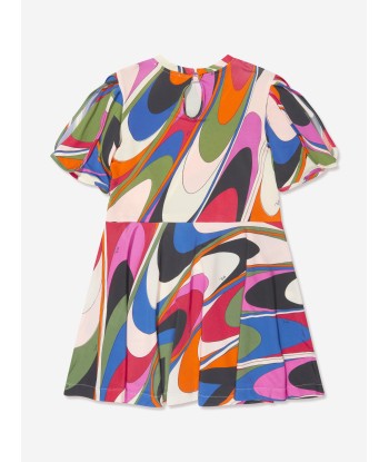 Pucci Girls Onde Print Dress in Multicolour outlet