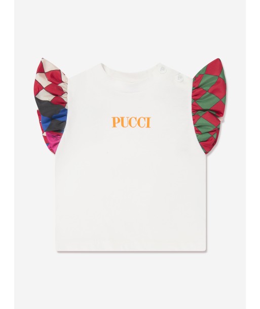 Pucci Baby Girls Logo T-Shirt in Ivory le concept de la Pate a emporter 