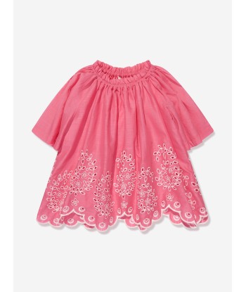 Zimmermann Girls Junie Embroidered Top in Pink Venez acheter