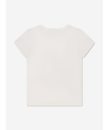 Pucci Girls Flower Logo T-Shirt in Ivory vous aussi creer 