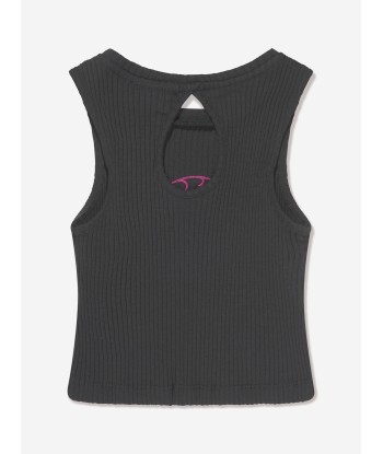 Pucci Girls Sleeveless Logo Top in Black des créatures d'habitude