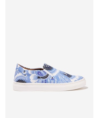 Etro Kids Floral Paisley Trainers in Blue Faites des économies