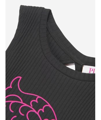 Pucci Girls Sleeveless Logo Top in Black des créatures d'habitude