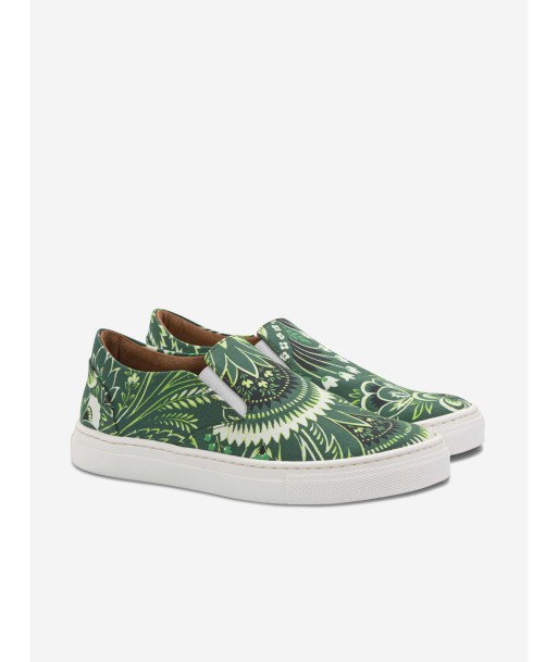 Etro Boys Floral Paisley Trainers in Green acheter