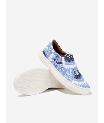 Etro Kids Floral Paisley Trainers in Blue Faites des économies